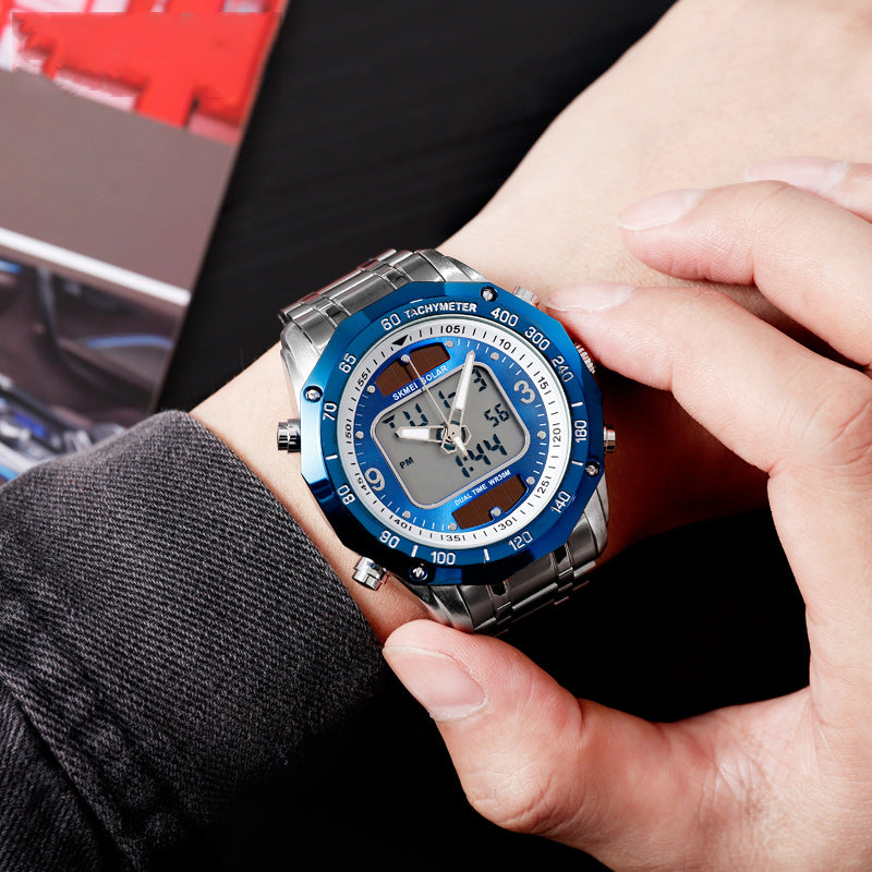 SKMEI 1493 Fashion Men Digital Quartz Watch 3ATM Waterproof Luminous Display Dual Display Watch