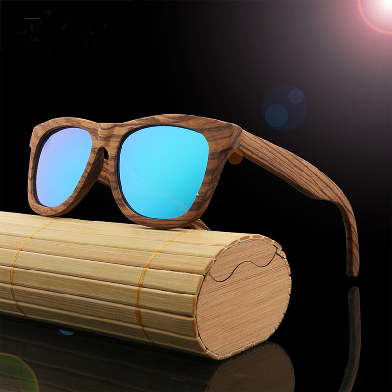 Zebra Wood UV400 Outdoor Polarized Sunglasses Handmade Retro Cycling Sunglasses For Men Women