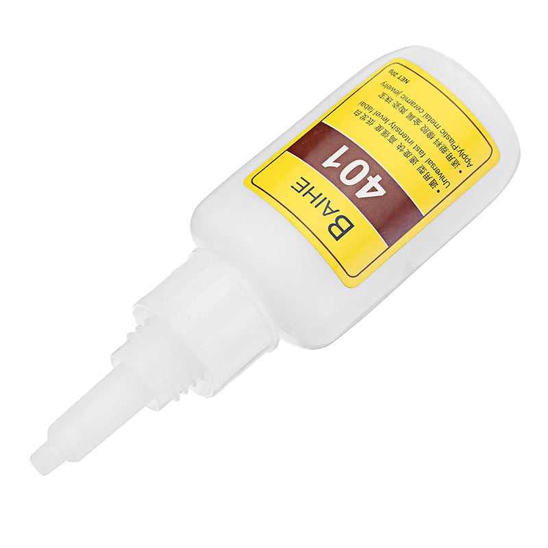 BAIHERE 401 High Strength Quick Drying Glue Instant Strong Adhesive High Temperature Low Bloom 20g