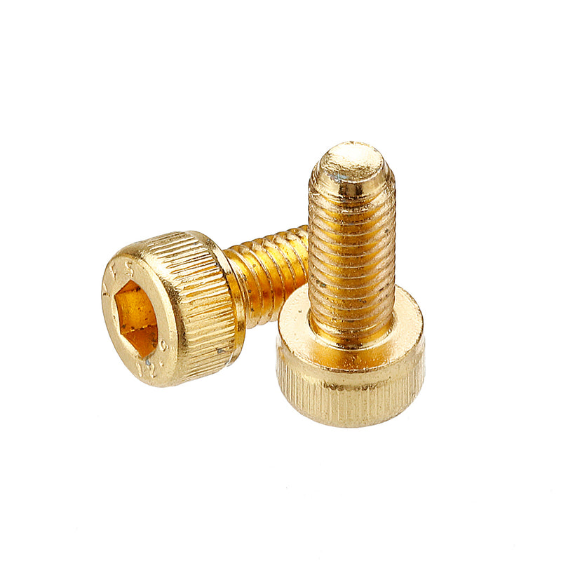 Suleve M5AH1 50Pcs Titanium Plated M5 Hex Socket Cap Head Screws Alloy Steel 12.9 Grade Screw Bolt M5*12