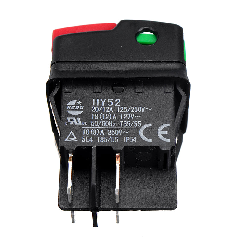 KEDU HY52 250V 12A 4Pins Electric Push Button Switch For Mechanical Device
