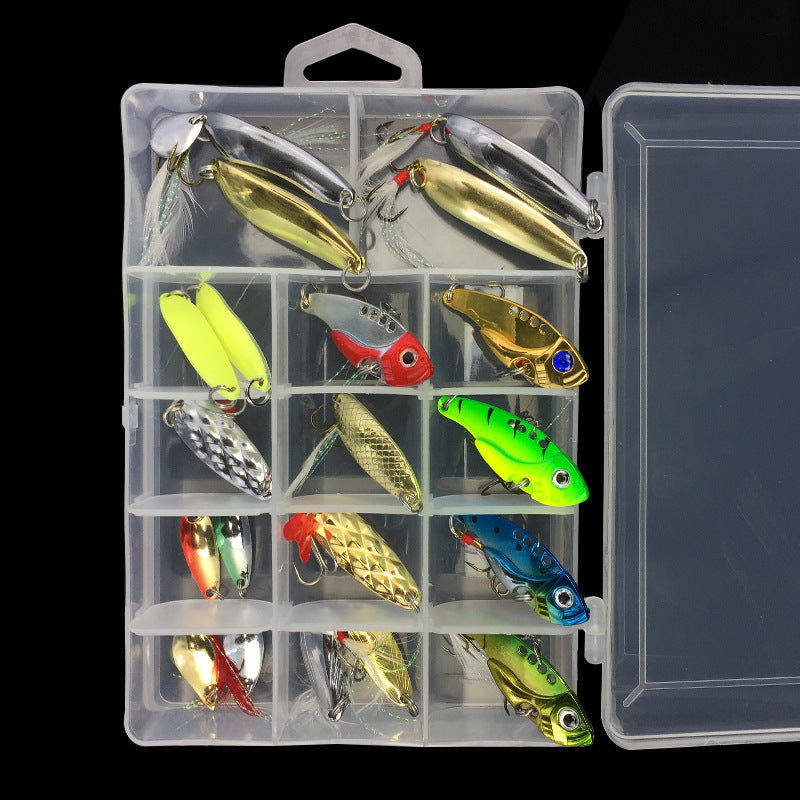 ZANLURE 21pcs/set Metal Spoon Lures Fishing Lure Set VIB Sea Fish Bass Baits Crankbait Swimbait
