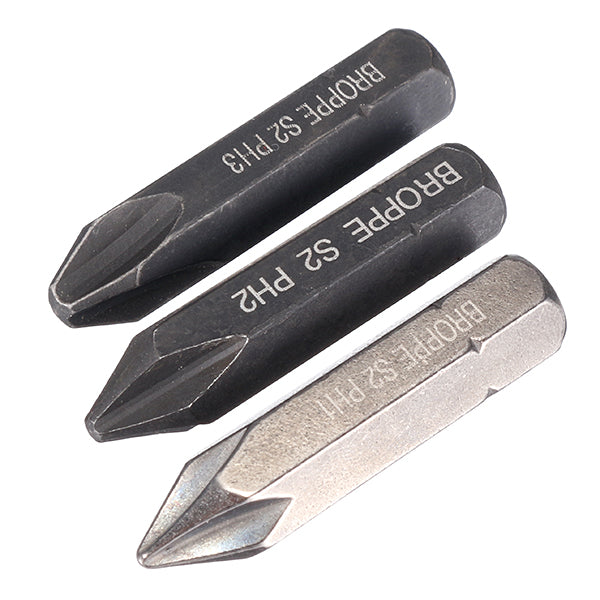 BROPPE 3pcs Cross Impact Screwdriver Bits 8mm Hex Shank 36mm Cross-Screwdriver Bits Set