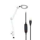 YG-811-2 5X 780mm Magnifying Lamp Illuminated Desktop Magnifier 14W LED Lamp with 84mm Clamp Swivel Arm or Reading with Dust Cover Care Tools