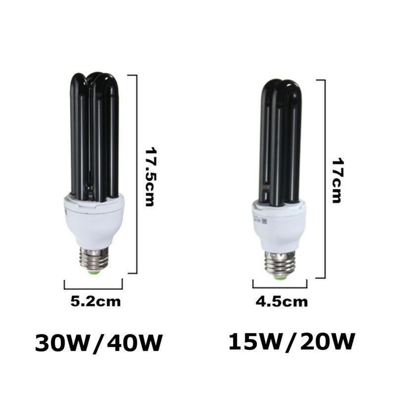 DC12V E27 15W 20W 30W 40W Straight Shape Purple Fluorescent Blacklight CFL Light Bulb Lamp