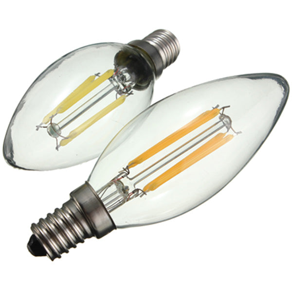 E14 LED Bulb 4W COB Pure White/Warm White Edison Retro Filament Candle Light Lamp AC 220V