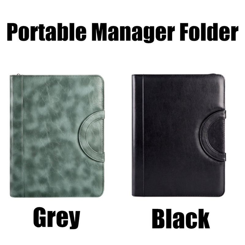 Fichario Binder A4 Document File Folder Case Manager Padfolio Business Office Organizer File Cabinet Holder Zipper Briefcase Bag Notebook