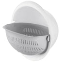 Double Layer Round Drain Basket Kitchen Bracket For Washing Fruit Vegetable