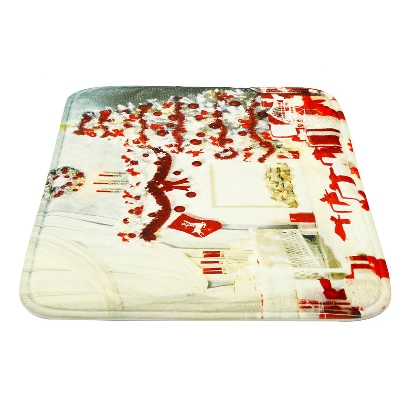 Indoor Christmas Dress Up Shower Curtain Liner Waterproof Bathroom Waterproof Carpet Mat