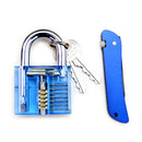 Foldable Door Lock Opener with Transparent Cutaway Inside View PadLock Lock Pick Set