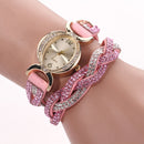 DUOYA D014 Rhinestones Elegant Ladies Watch Leather Strap Bracelet Watches
