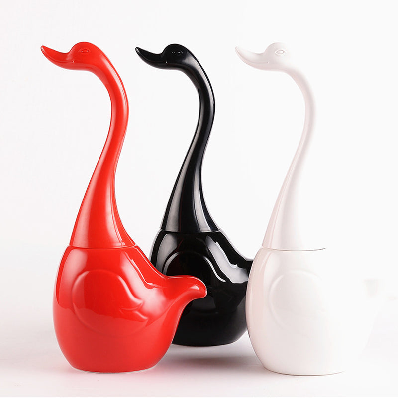 360 Round Toilet Brush Swan Creative Bathroom Cleaning Exquisite Long Handle