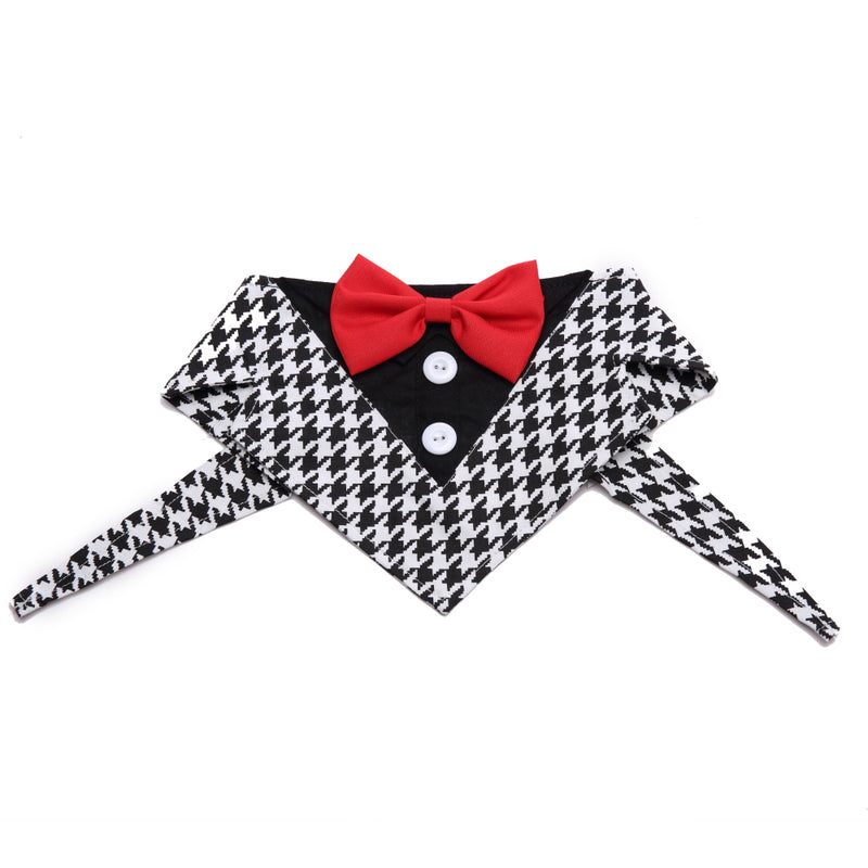 Formal Dog Bow Ties Tuxedo Bandana Collar with Bowtie Adjustable Neckerchief for Party