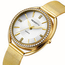 REBIRTH RE115 Diamond Dial Case Women Wrist Watch Full Steel Elegant Design Quartz Watch