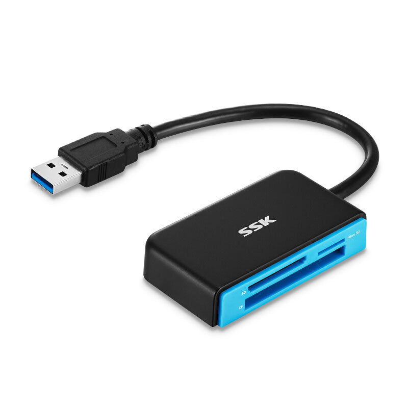 SSK SCRM330 3-In-1 USB 3.0 to Micro SD TF CF SD Card Reader