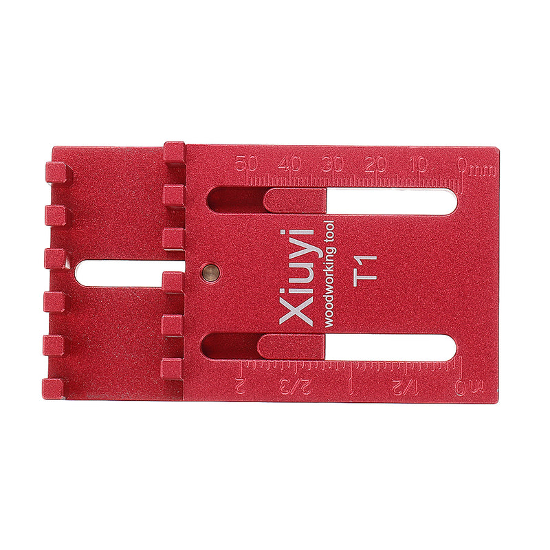 T1/T2 Aluminum Alloy Sawtooth Ruler Woodworking Gap Gauge Depth Measuring Ruler Marking Gauge Table Saw Slot Adjuster Mortise and Tenon Tool Tenonmaker