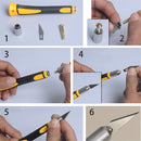 Wood Carving Tool Sharp Non-slip Handle Crafts Art Hobby Sculpture Cutter Tool with 5Pcs Blades
