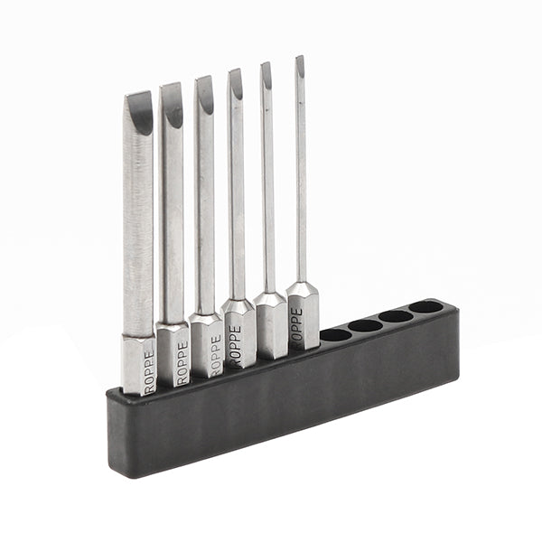 BROPPE 6Pcs 75mm Magnetic 2.0-6.0mm Flat Head Slotted Tip Screwdrivers Bits