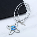 Unisex Fidget Spinner Necklace Four Leaf Crab Craws Pendant Necklace Women Men