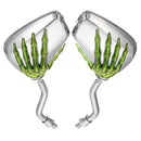 8mm Motorcycle Motor Bike Rear View Skeleton Skull Hand Claw Side Mirror