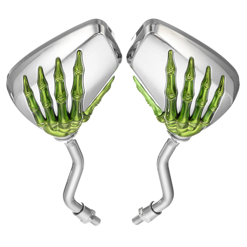 8mm Motorcycle Motor Bike Rear View Skeleton Skull Hand Claw Side Mirror