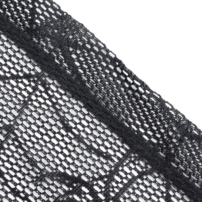 Gothic Black Lace Bat Curtains Valance Halloween Haunted House Spiderweb