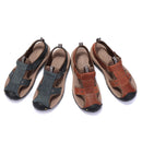 Men's Genuine Leather Roman Sandals Soft Sole Cut-out Moccasins Outdoor Beach Sneakers Casual