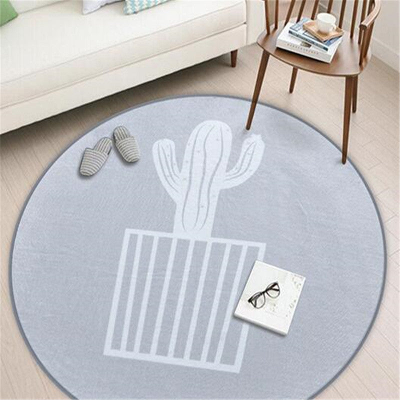 Bathroom Door Floor Mat Non-slip Wear-resistant Kitchen Nordic Gray Series of Round