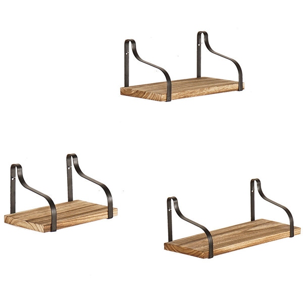 3Pcs Wall Shelf Floating Vintage Wooden Display Stand Storage Shelf  Rack
