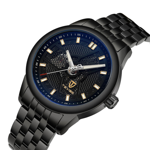 TEVISE 9008G Business Style Automatic Mechanical Watch Full Steel Luminous Display Men Watch
