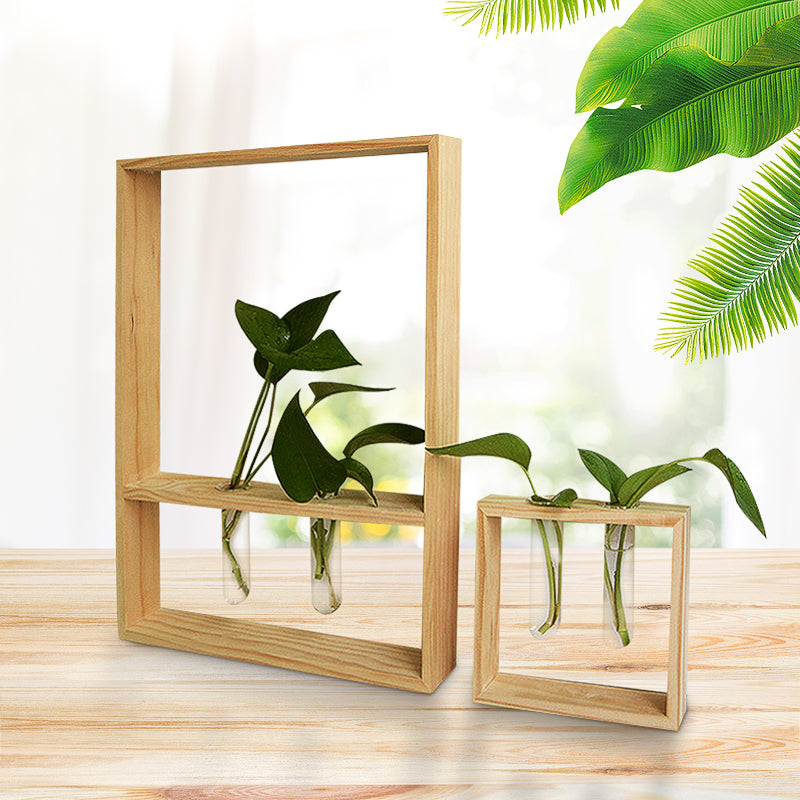 Wooden Test Tube Rack Flower Arrangement Hydroponic Plant Decorations