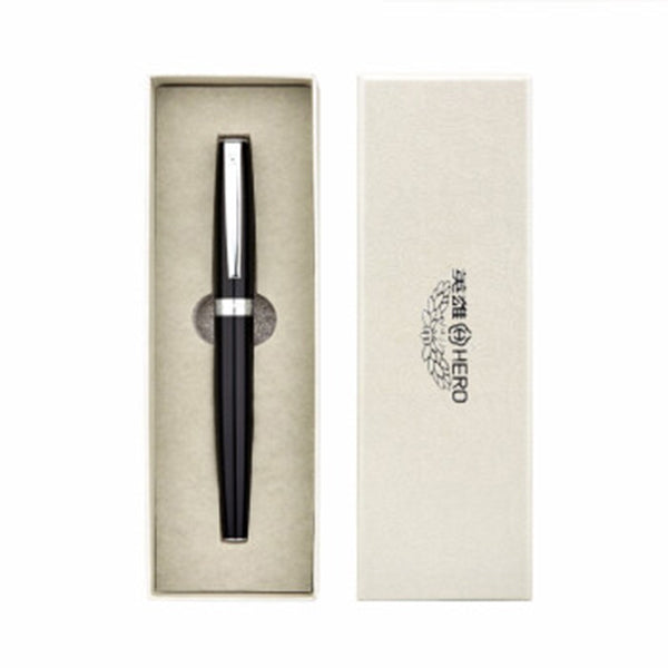 HERO 382 Black Bright Gold Clad Iridium Fountain Pen For Business Office