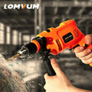 LOMVUM 600W Electric Impact Drill Hammer Screwdriver Home Power Rotary Tools DIY