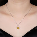 925 Sterling Silver Colorful Shining Cube Crystal Necklace Silver Charm Necklace for Women