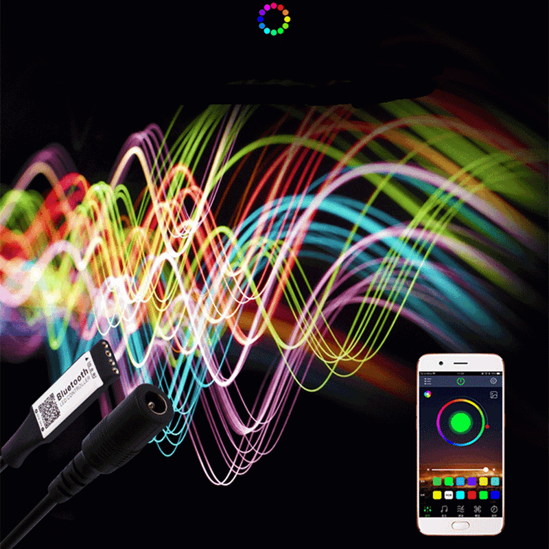 LUSTREON 4Pin Smart bluetooth APP Music Controller with DC Connector for RGB LED Strip Light DC5-24V