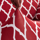1/2/3/4 Seater Red Elastic Sofa Chair Covers Slipcover Settee Stretch Floral Couch Protector