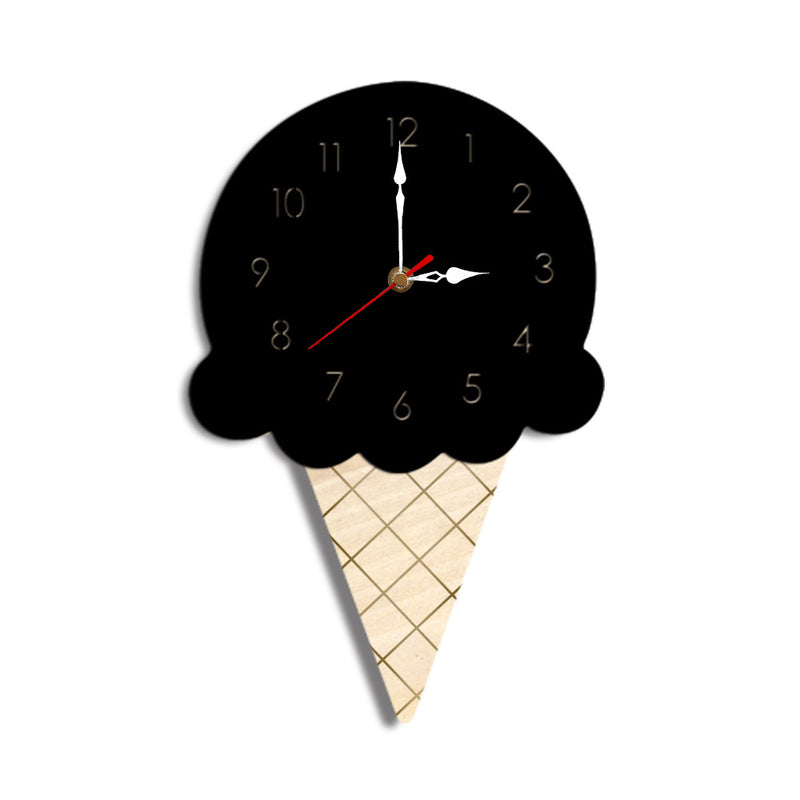 Home Cartoon Creative Wall Clock Living Room Acrylic Ice Cream Children's Clock