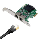 SSU 8120-T2 2 Port 1000Mbps Gigabit Ethernet PCI-E Network Card PCI Express RJ45 LAN Adapter Expansion Card for Desktop PC