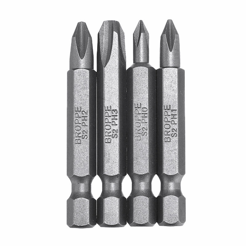 BROPPE 10Pcs Magnetic Phillips Screwdriver Bits PH0/PH1/PH2/PH4 1/4 Inch Hex Shank Screwdriver Set
