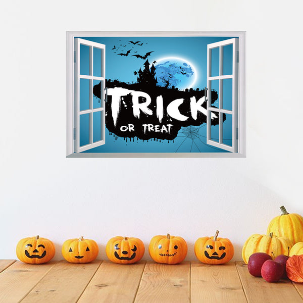 Miico FX7501 Trick or Treat Halloween Sticker Cartoon Wall Sticker Halloween Decoration Room Decoration