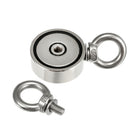 48/60/67/75mm 80-400KG Neodymium Recovery Magnet Double Ring Hook Hunting Fishing Magnet with 10M Rope