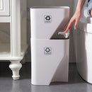 Kitchen Bathroom Trash Can Stacked Sorting Waste Bins Recycling Household