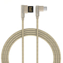 GOLF 90 Degree Reversible 2.4A Type C Charging Data Cable 3.28ft/1m for Xiaomi Mi A2 Pocophone F1