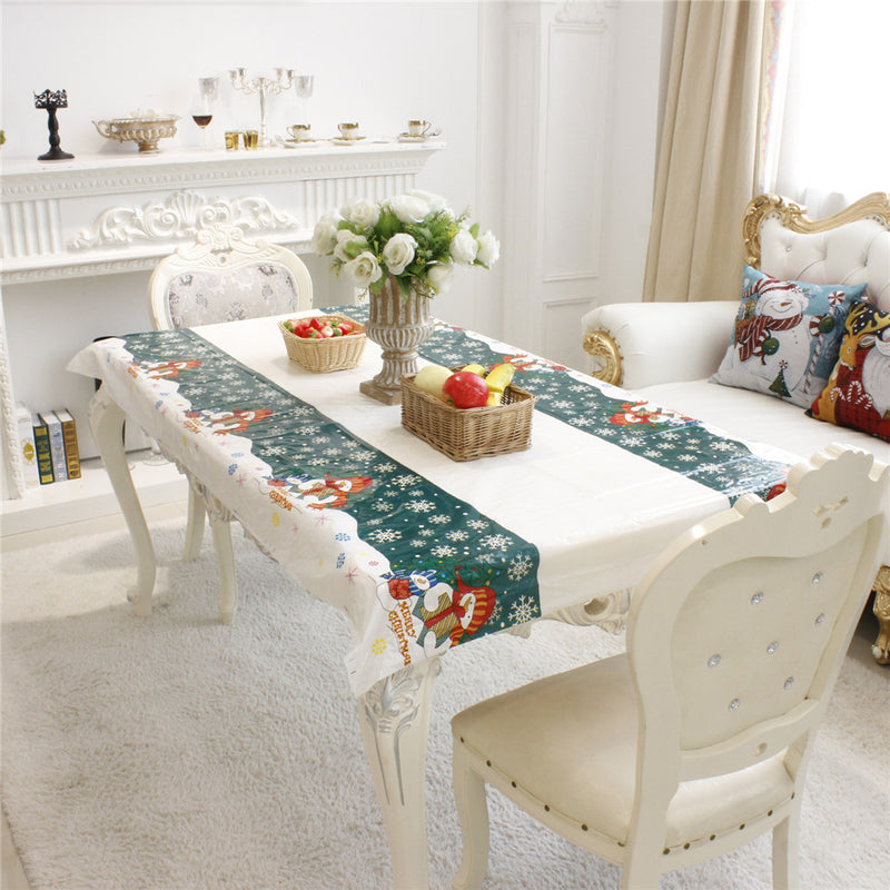 1PC 110x180cm Rectangular Disposable Table Cloth Christmas Tablecloth Printed Table Cover New Year