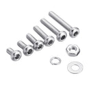 Suleve M2SSH1 600Pcs M2 304 Stainless Steel Hex Socket CapButtonFlat Head Screw Washer Nut Kit