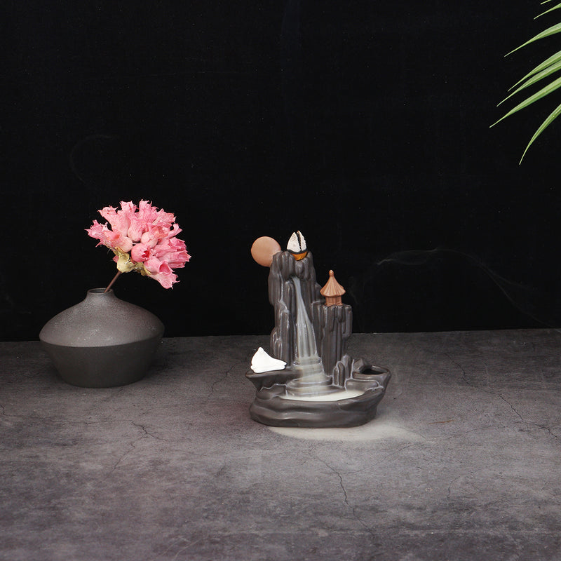 Ceramic Incense Holder Burner Backflow Incense Burner Waterfall Holder Home Decorations With 10 cones