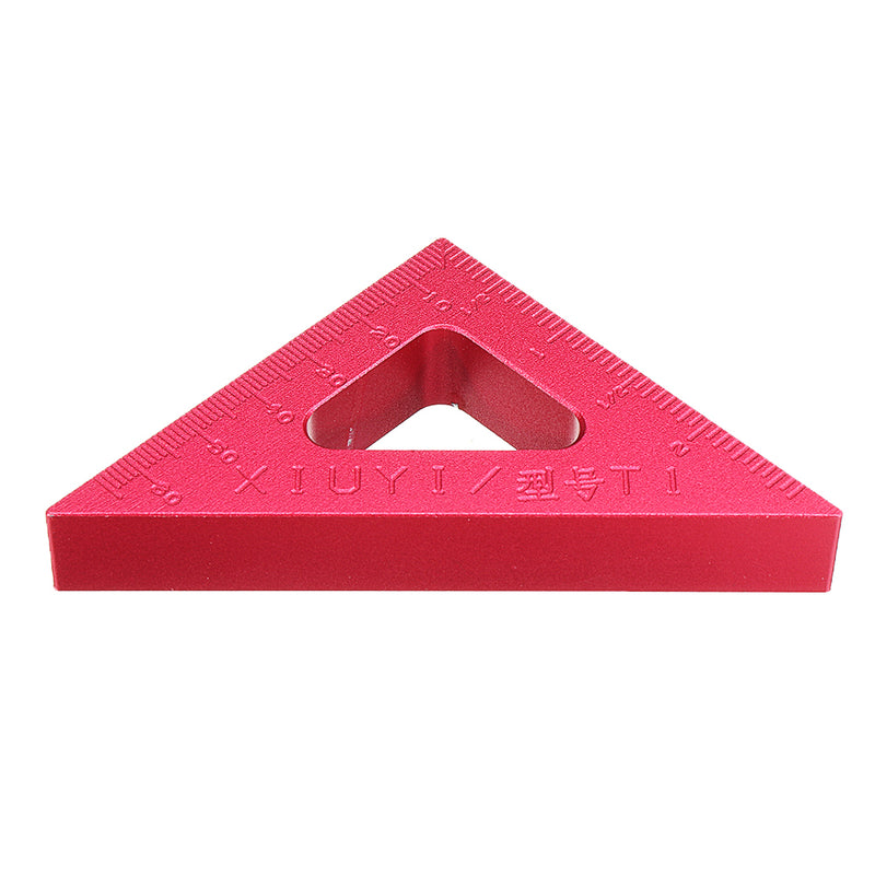 T1 Aluminum Alloy 90 Degrees Height Triangle Ruler Woodworking Metric and Inch Triangular Clamping Ruler Measuring Ruler