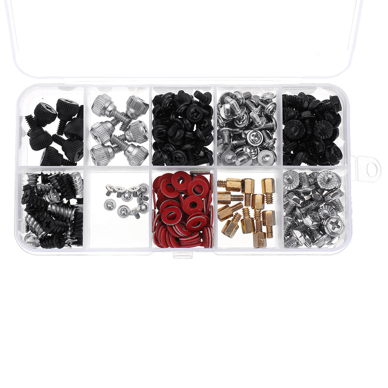Suleve 263Pcs/set M2/M3/M3.5 DIY Desktop Computer Repair Screw Assortment Mainboard Fan Cross Screws Hex Standoffs Spacers Kits w/ Storage Box Screwdrivers