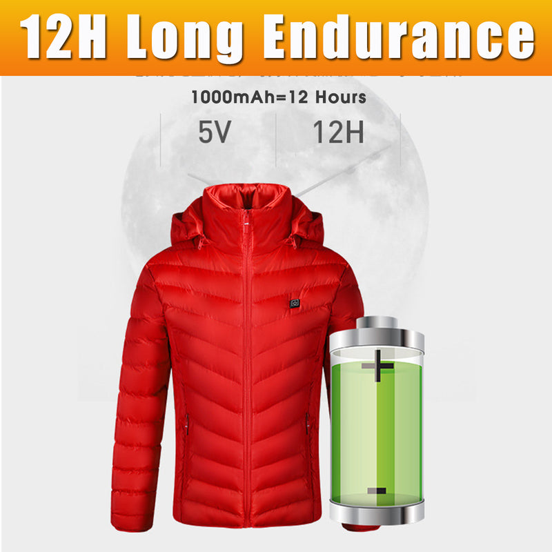 Electric Battery USB Rechargable Heating Heated Coats Jacket Winter Warm For Men Female