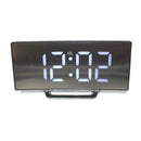 USB Rechargeable Mirror LED Alarm Clock Night Lights Thermometer Digital Clock